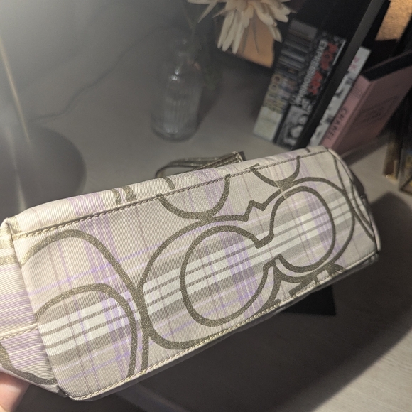 Coach Signature Multicolor Tartan Plaid Tote Bag - Picture 13 of 14